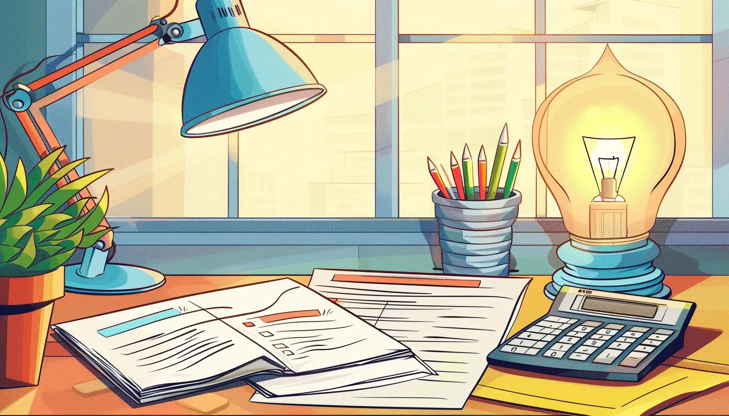 Dokumenty leżące na biurku, dotyczą zamrożonych cen energii w 2024 roku dla MSP